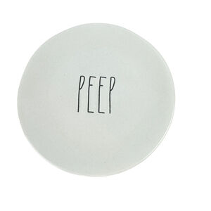 Rae Dunn PEEP Set of 4 Plates White Ceramic Easter Spring Home Kitchen NWOT